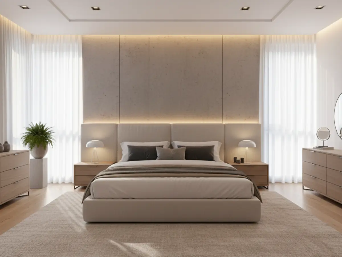 Cama centralizada e cabeceira sólida são essenciais no Feng Shui quarto casal posição dos móveis para garantir estabilidade energética.